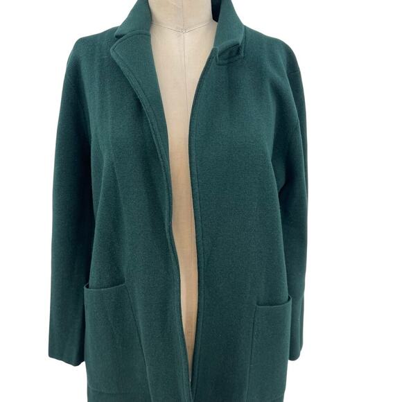 J. Crew Sophie Open-Front Sweater-Blazer Old Forest Green Merino Wool Size Small - Picture 5 of 15